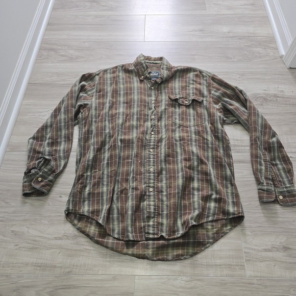 Woolrich Other - Woolrich Flannel Shirt Mens Large Button Up Long Sleeve Brown Plaid